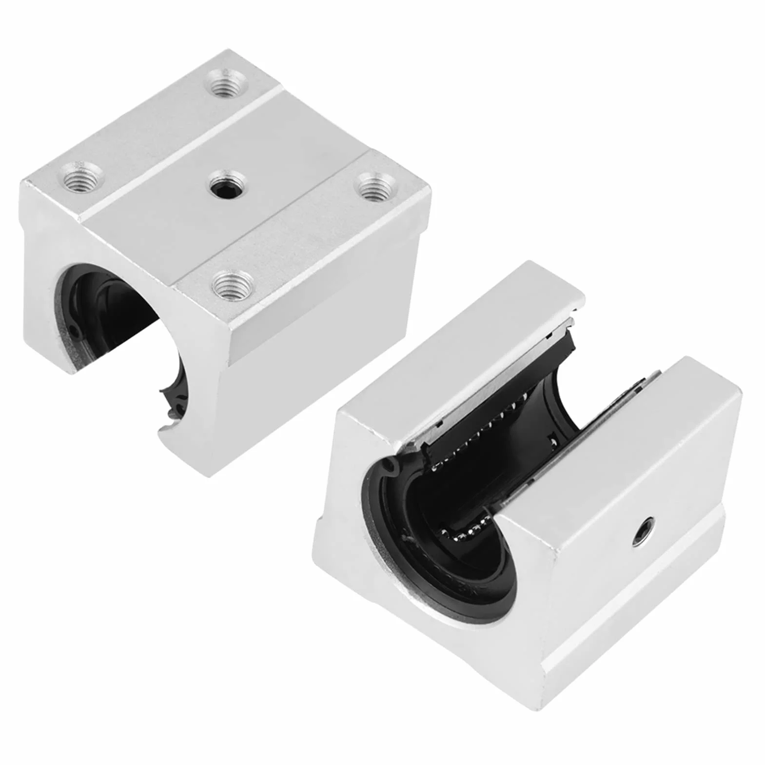 4 Sztuk SBR20UU 20mm Aluminiowe łożysko Liniowe Otwarte łożysko Kulkowe Ruchu Liniowego CNC Tuleja ślizgowa Blok Prowadnica Liniowa