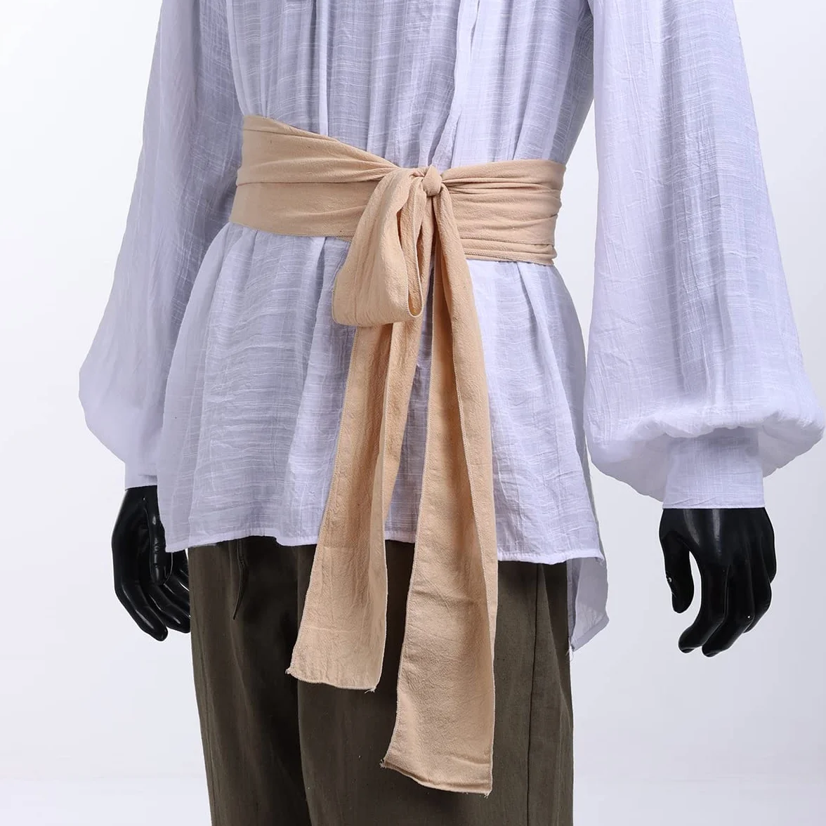 Średniowieczne męskie opaski na nogi z broszką, pasek piracki, vintage, kostiumy cosplay (beżowe)