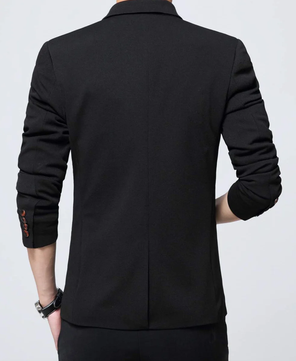 Męska Marynarka Casual Elegancka Slim Fit Zapinana Jeden Guzik