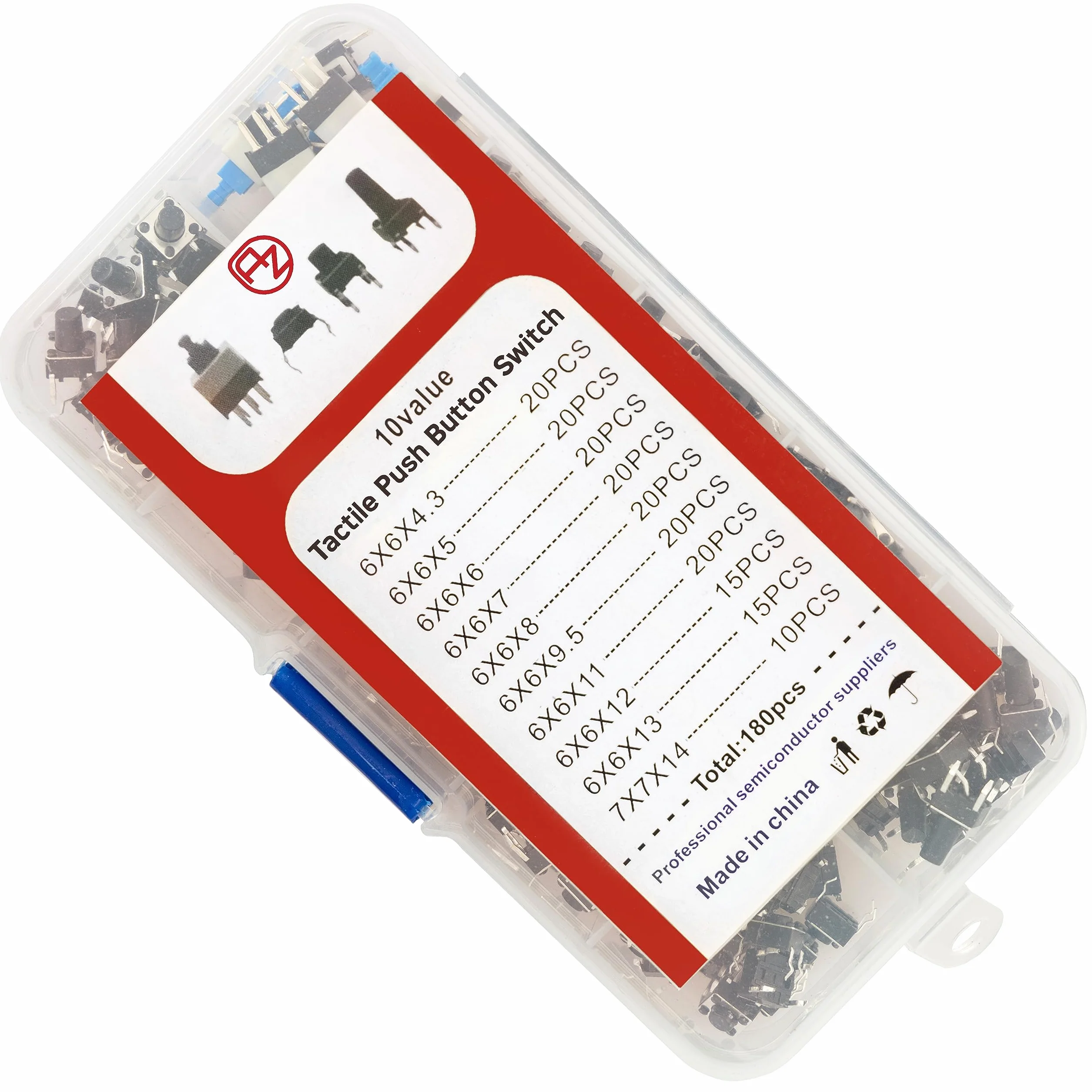 AZDelivery 1 x zestaw 180 sztuk mikroprzełączników