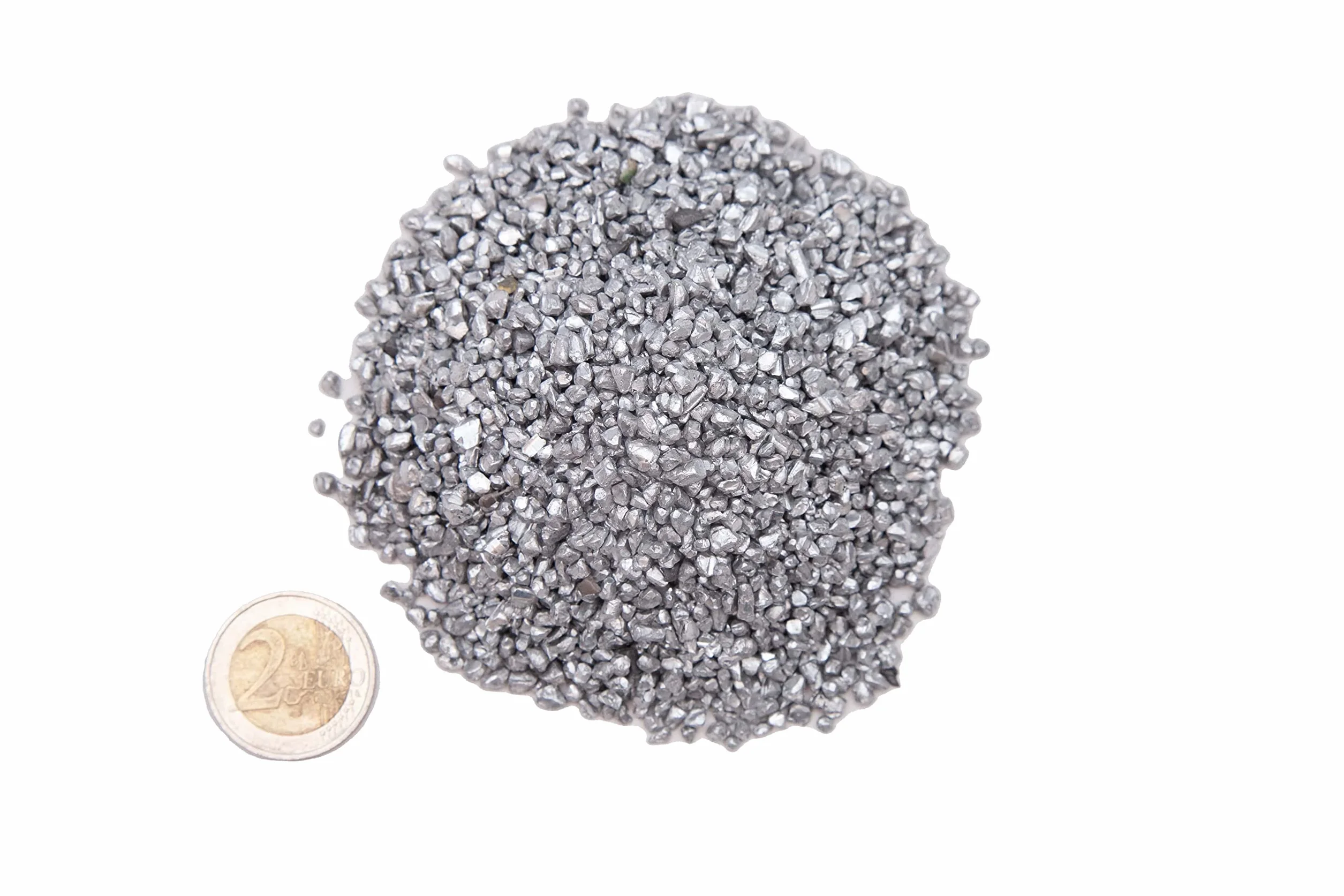 Granulat aluminiowy, 99,9% czyste aluminium, wysoka czystość, z recyklingu, 2500 g (2,5 kg)