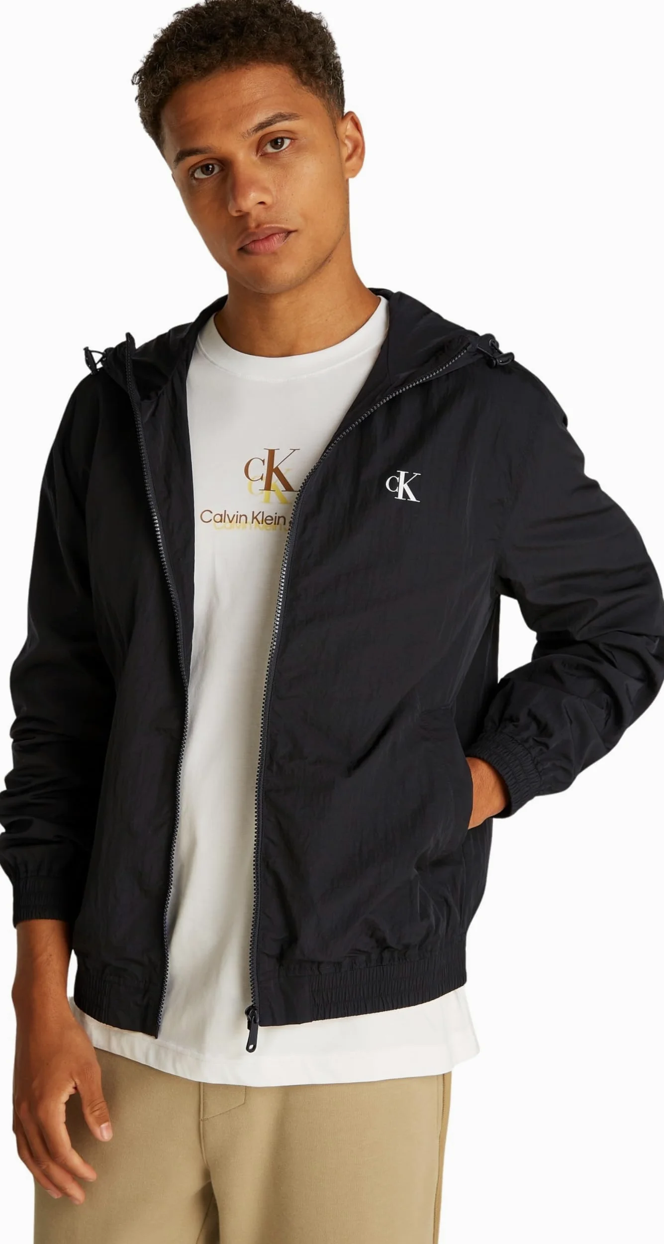 Calvin Klein Kurtka wiatrówka Mężczyźni Nylon Hooded Windbreaker J30j327254
