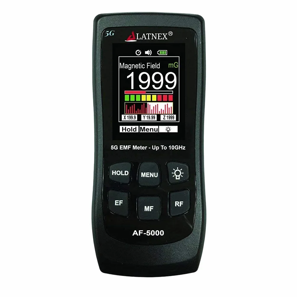 LATNEX AF-5000 - Trójosiowy tester EMF 5G RF, mikrofalówka i pola elektryczne ELF z certyfikatem kalibracji