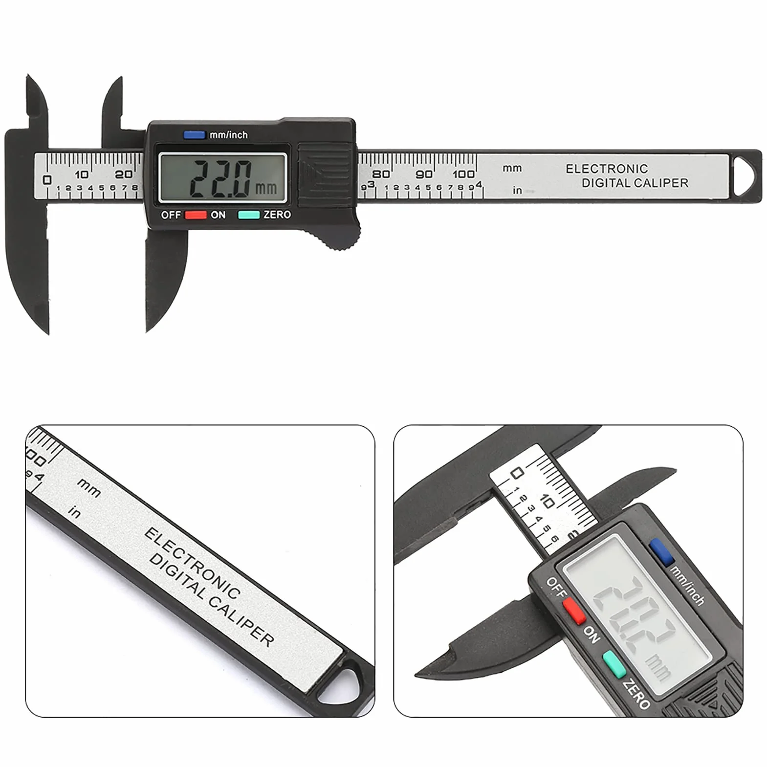 Pied A Coulisse, Pied A Coulisse Praktyczna 100 Mm Plastikowa Elektroniczna Suwmiarka Cyfrowa z Dużym Ekranem LCD Bez Baterii