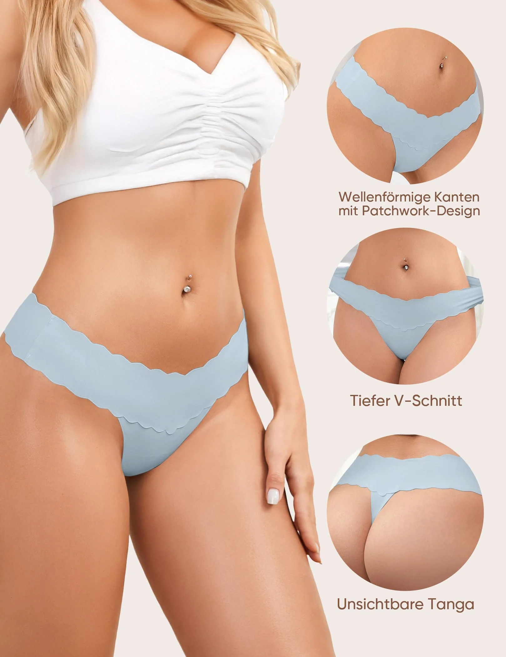6-pak bezszwowych stringów damskich, seksowne, niewidoczne, oddychające, miękkie stringi, S-XXL