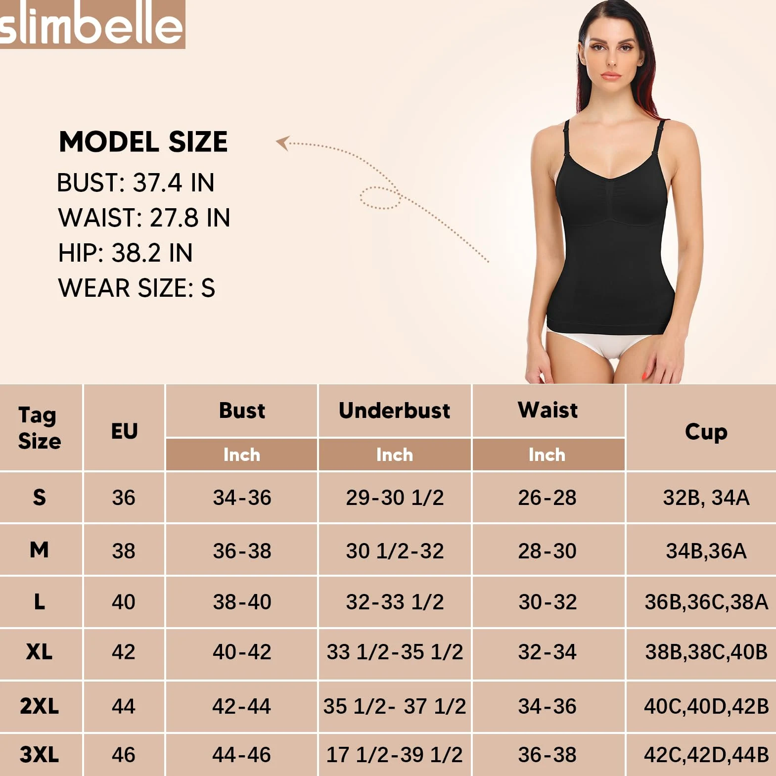 damski podkoszulek modelujący brzuch casual, top modelujący sylwetkę, bez szwów, modelujący top z ramiączkami spaghetti