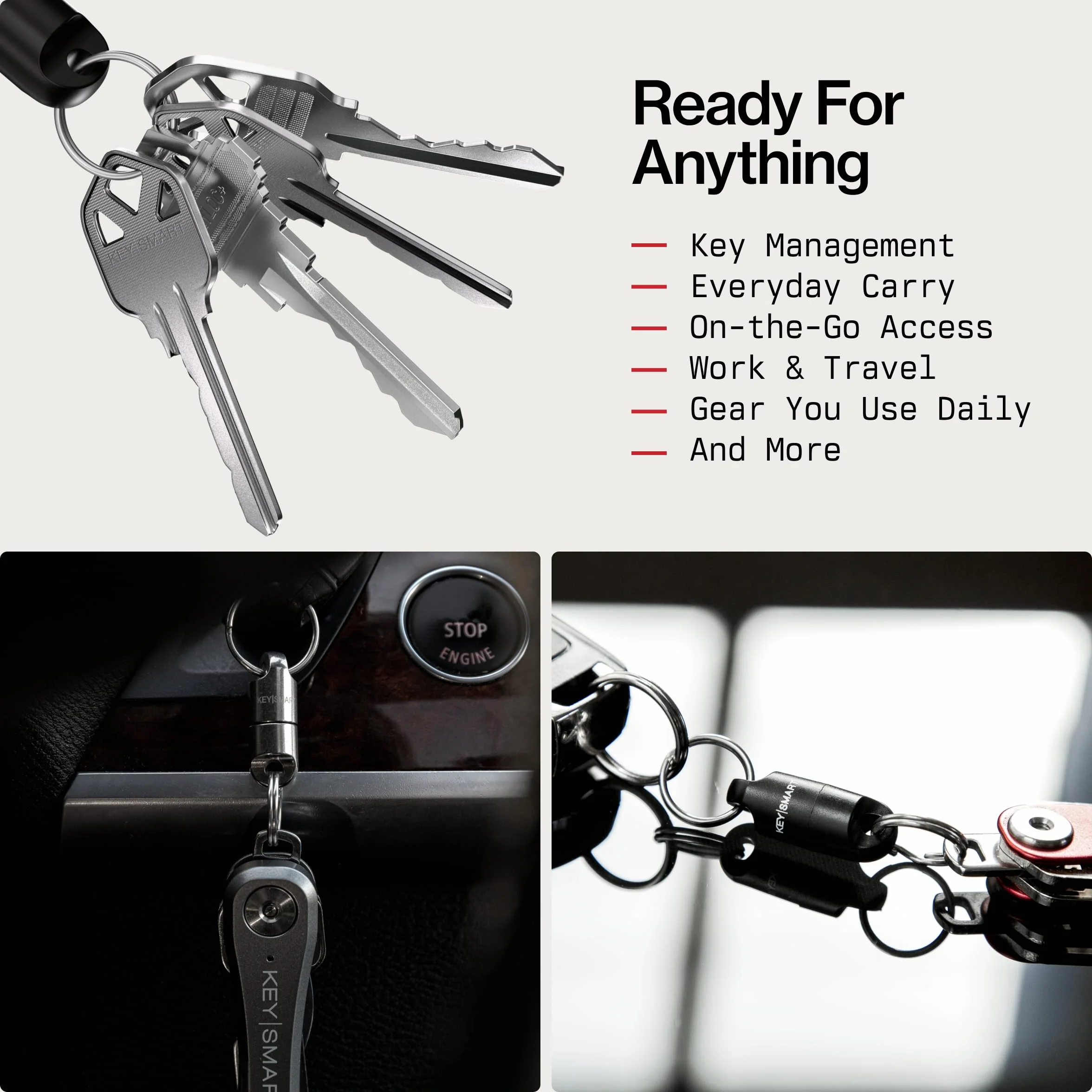 KeySmart MagConnect Magnetyczny brelok do szybkiego mocowania klucza do torby i paska