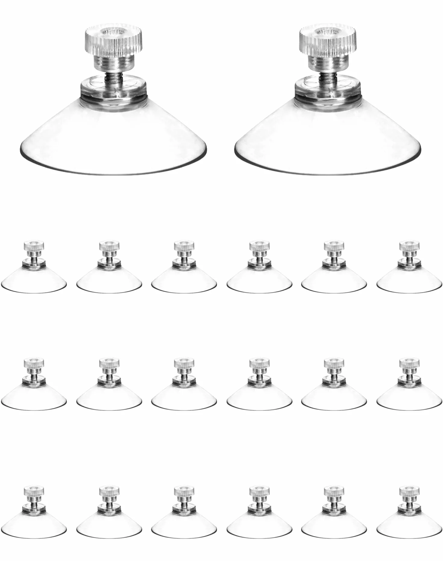 QWORK® 20 sztuk przyssawek, przyssawek do okien, Ø 40mm z nakrętką radełkowaną