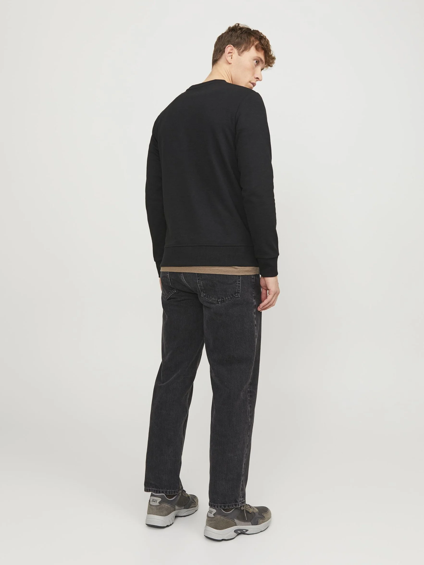 Jack & Jones Mężczyźni Jjebasic Sweat Crew Neck Noos Bluza, Czarny, XL