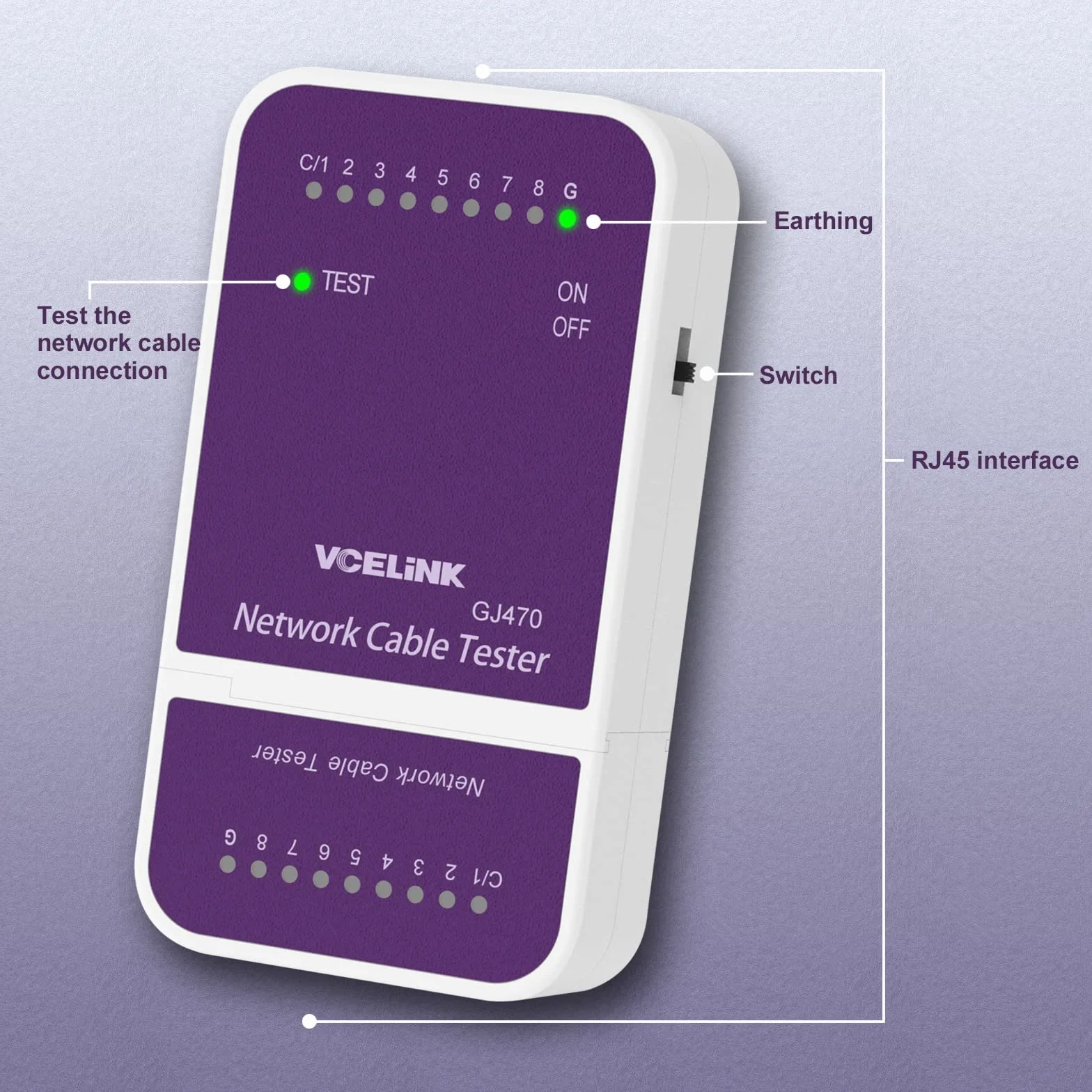 VCELINK Tester sieci, tester kabli, odłączany pilot sieciowy, tester Rj45 do kabli Cat8, Cat7, Cat6, Cat6a, Cat5, Cat5e, Cat5e