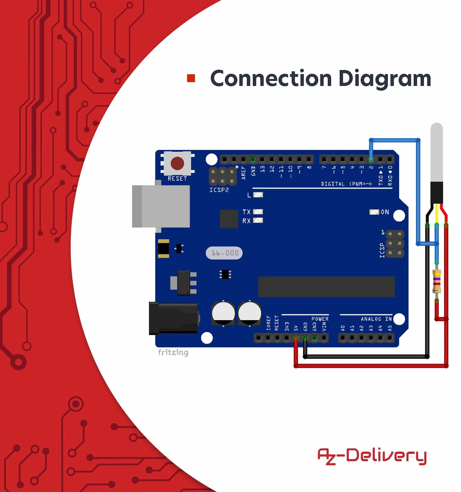 AZDelivery 2 x 3m kabel DS18B20 cyfrowy czujnik temperatury ze stali nierdzewnej sonda temperatury, wodoodporny kompatybilny z Arduino i Raspberry Pi w tym e-book!