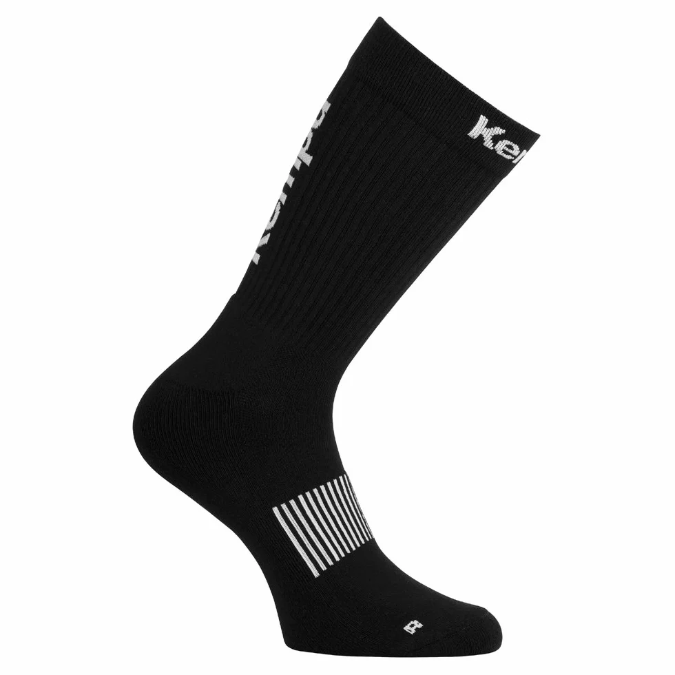 Kempa LOGO CLASSIC SOCKS, skarpetki sportowe, skarpetki tenisowe, lewa prawa, pończochy męskie, damskie, dziecięce, 1 para, czarno-białe, rozmiar 31-35