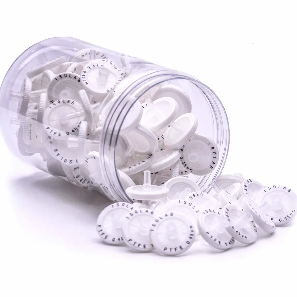 ISOLAB filtry do strzykawek PTFE membrana 25 mm 0,45 um 100 szt