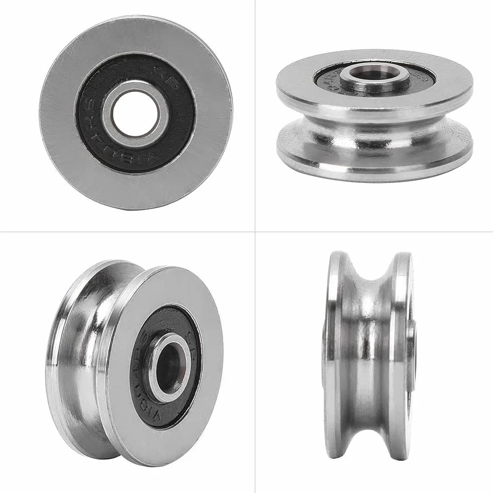 V1804 V-Groove Łożyska, 10szt 18mm * 4mm * 8mm Deep U/V Groove Miniaturowe łożyska kulkowe Koło pasowe z łożyskiem szynowym, łożysko Stalowe koło gąsienicowe do drukarki 3D, silnik, deskorolki