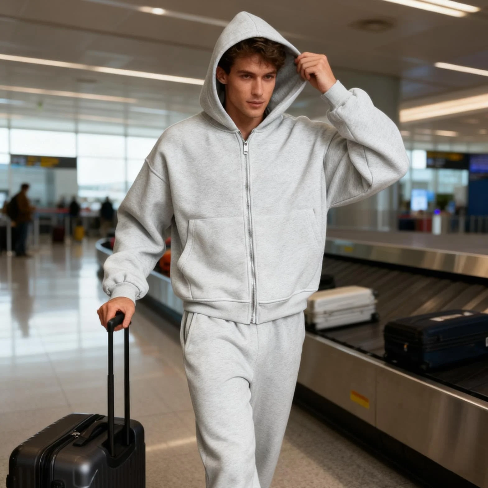 Męska bluza z kapturem z plecakiem, kreatywna, lekka, wygodna | bluza z kapturem z bardzo dużą kieszenią | na kampus, podróż, lifestyle, dojazdy do pracy, na zewnątrz, na co dzień, na wędrówki