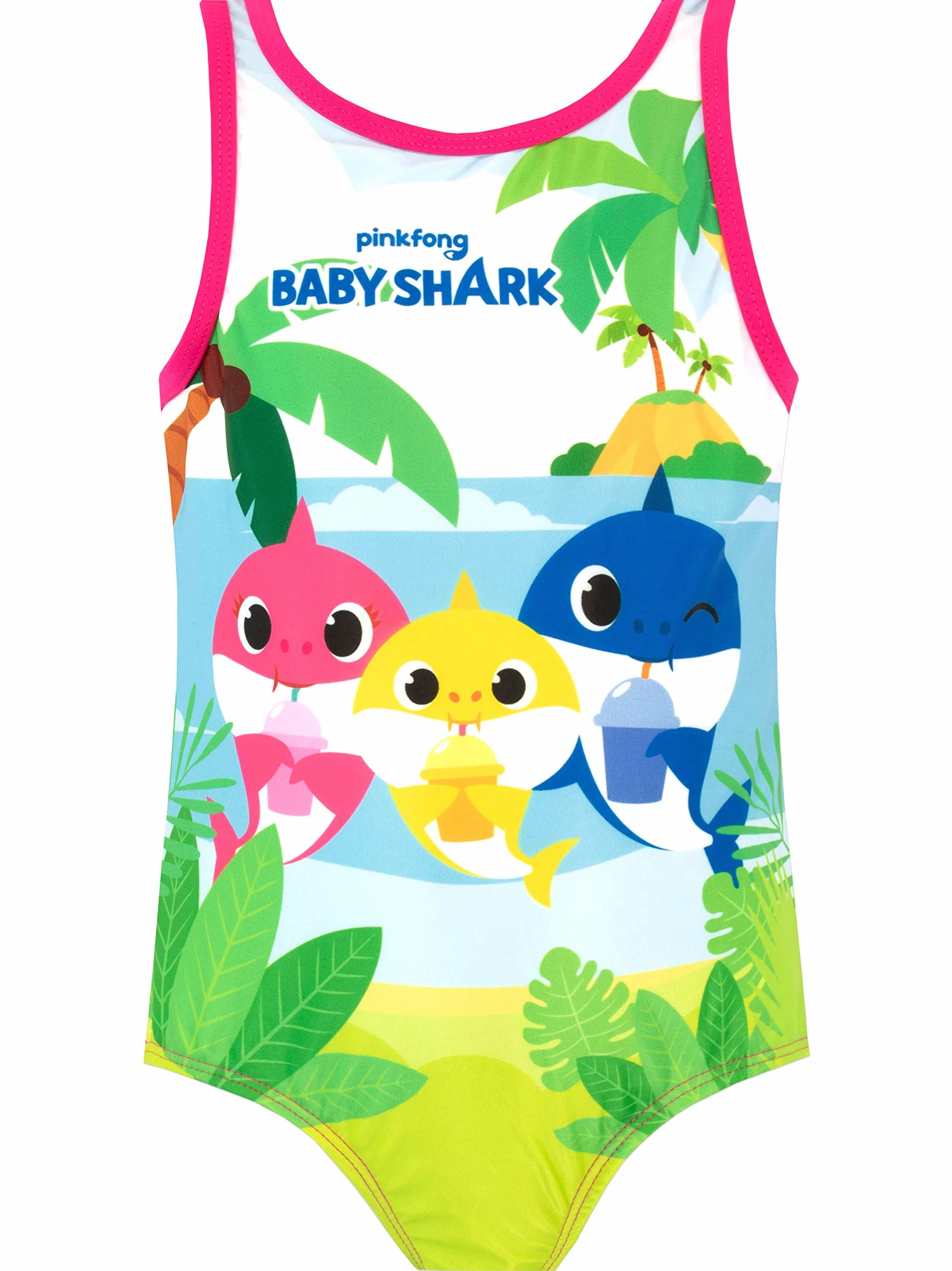 Pinkfong Dziewczęcy kostium kąpielowy Baby Shark