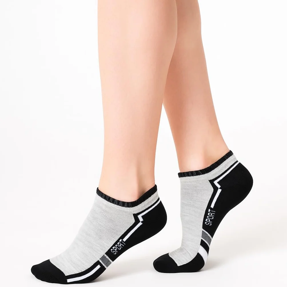 BestSale247 Damskie męskie skarpety do sneakersów (12 par), oddychające, krótkie, bawełniane