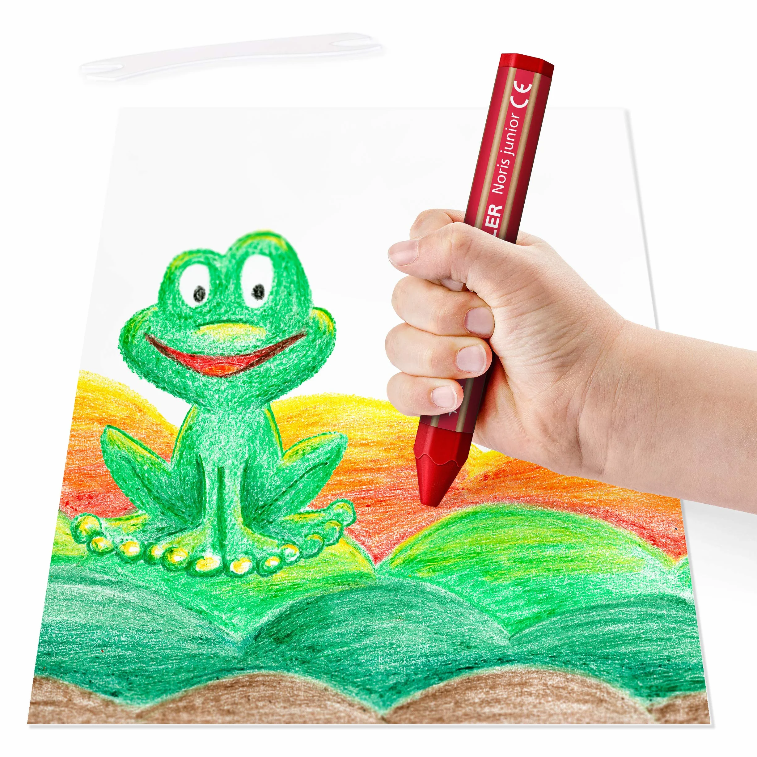STAEDTLER Kreda świecowa Noris Junior 224, idealna do małych dziecięcych dłoni, bardzo odporna na pękanie, etui w 18 kolorach, 224 C18