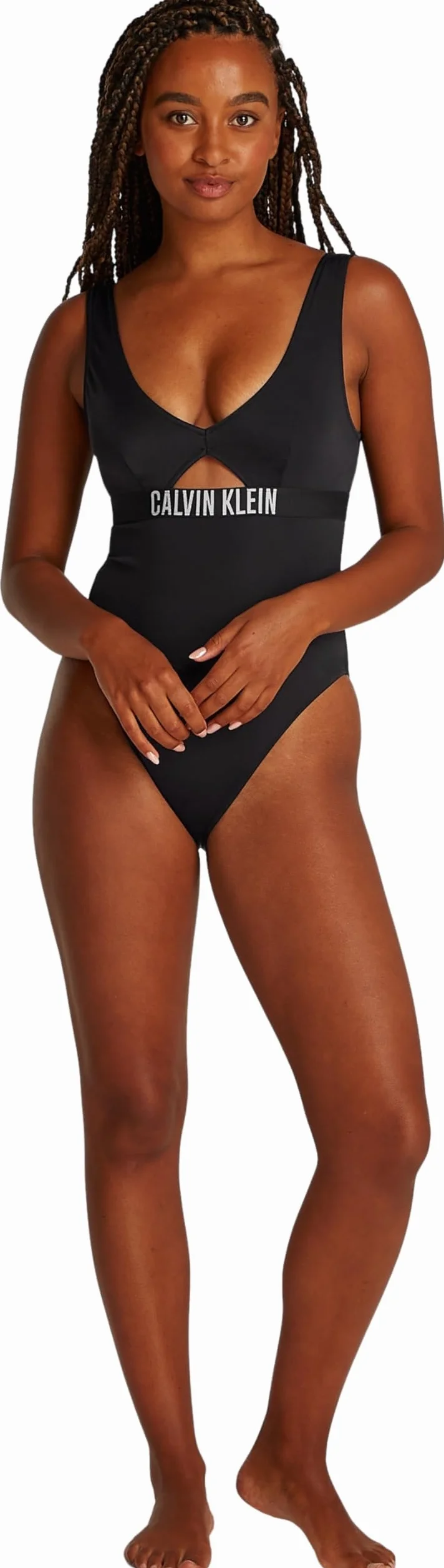 Calvin Klein Damski strój kąpielowy bez pleców Czarny L