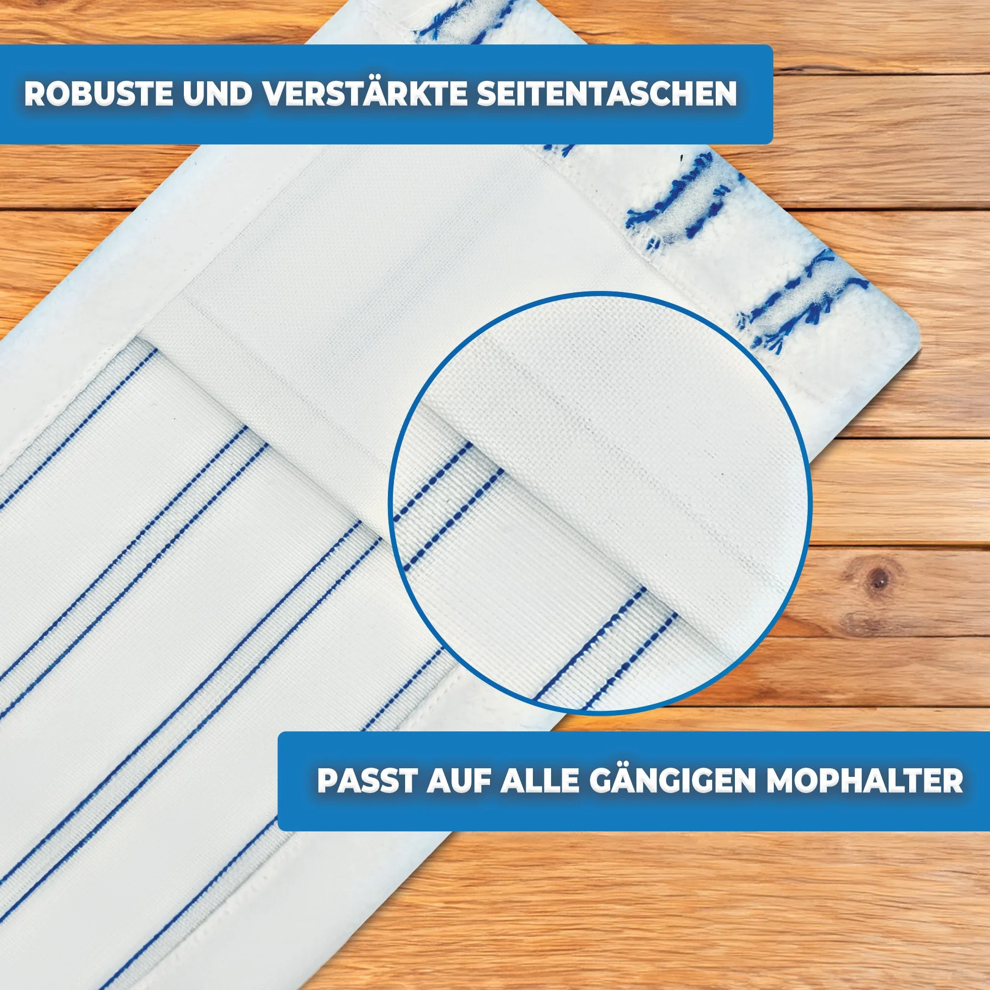 10 x profesjonalny mop z mikrofibry dla osób prowadzących działalność gospodarczą – mop do uchwytu na mop 50 cm – pokrowce na mopy z paskami ściernymi – profesjonalne pokrowce na torebki