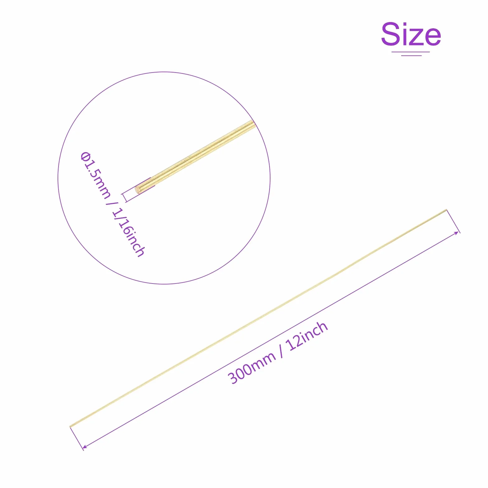 DMiotech 20 sztuk 1,5 mm x 300 mm mosiężne pręty, okrągłe pręty mosiężne do lutowania prętów do samodzielnego spawania, mosiężny pręt tokarski, model wału samolotu, statek samochodowy