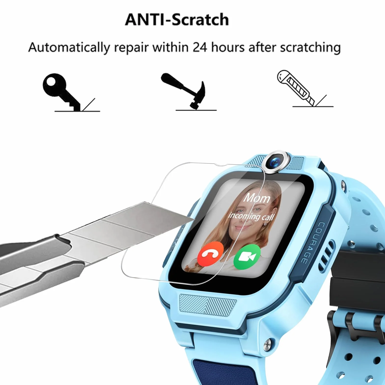 Folia ochronna do zegarka imoo Watch Phone Z3, folia ochronna na wyświetlacz, przezroczysta HD [odporna na zarysowania], szkło ochronne, wysoka twardość, pełne pokrycie, folia pancerna do