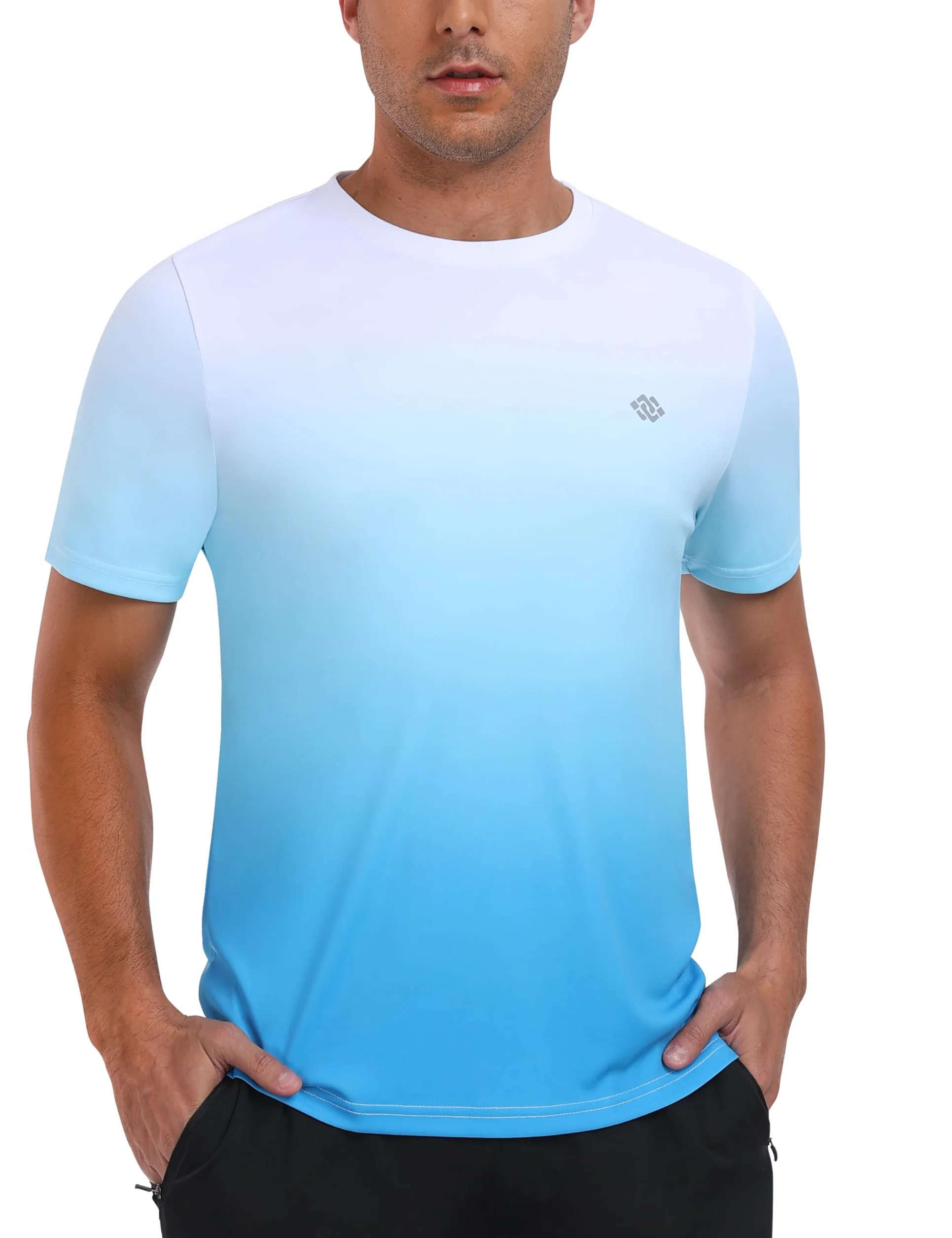 MoFiz Męska koszulka anty-UV, UPF 50+, szybkoschnąca, koszulka Rashguard na zewnątrz, do surfingu,