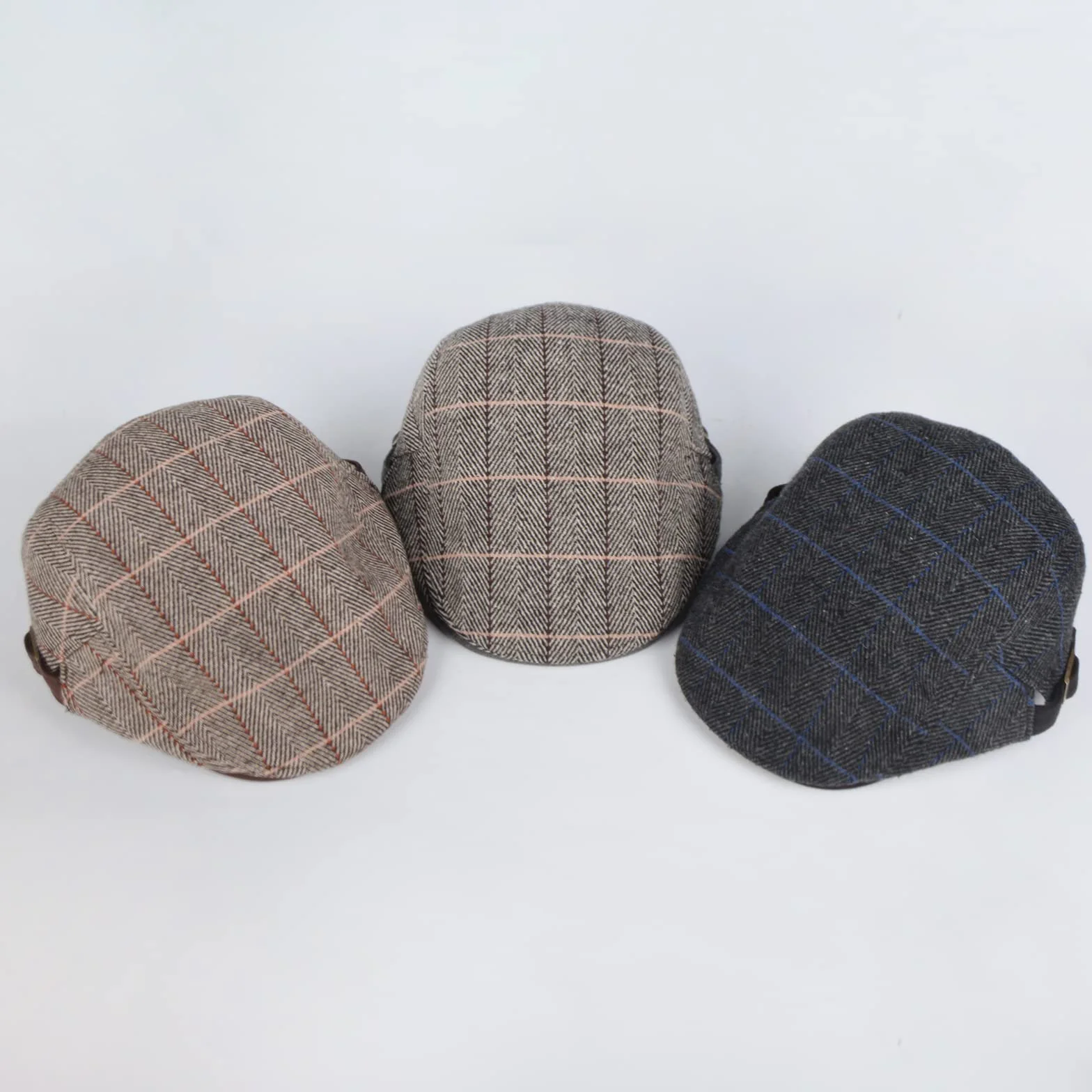 Tweed Newsboy Cap Męska Regulowana 55-59CM Jesień Zimę 3 Kolory
