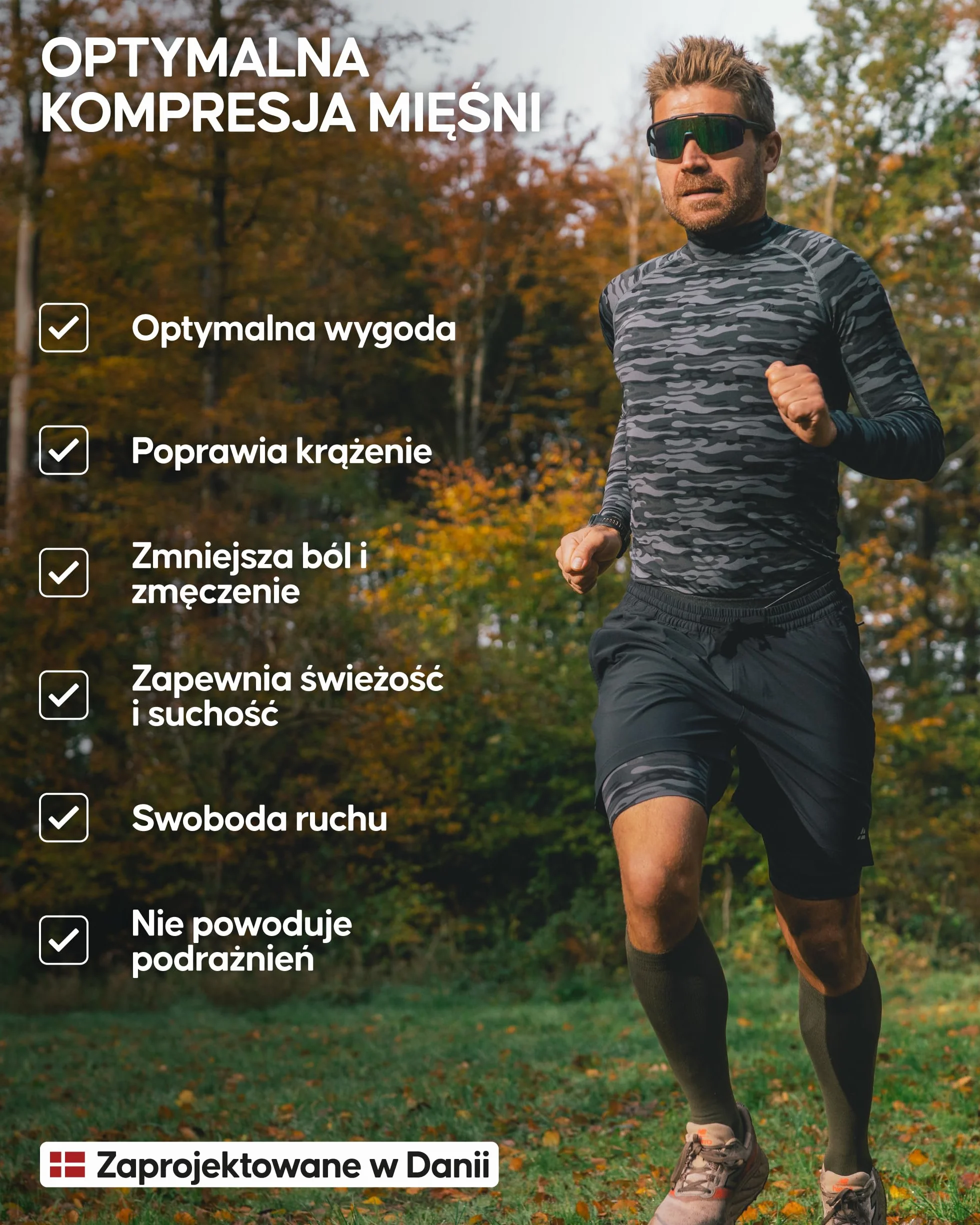 DANISH ENDURANCE Męska Koszulka Kompresyjna z Długim Rękawem, Szybkoschnąca Bluzka Dopasowana, z Oddychającą Siateczką, na Siłownię, do Biegania, 2-Pack