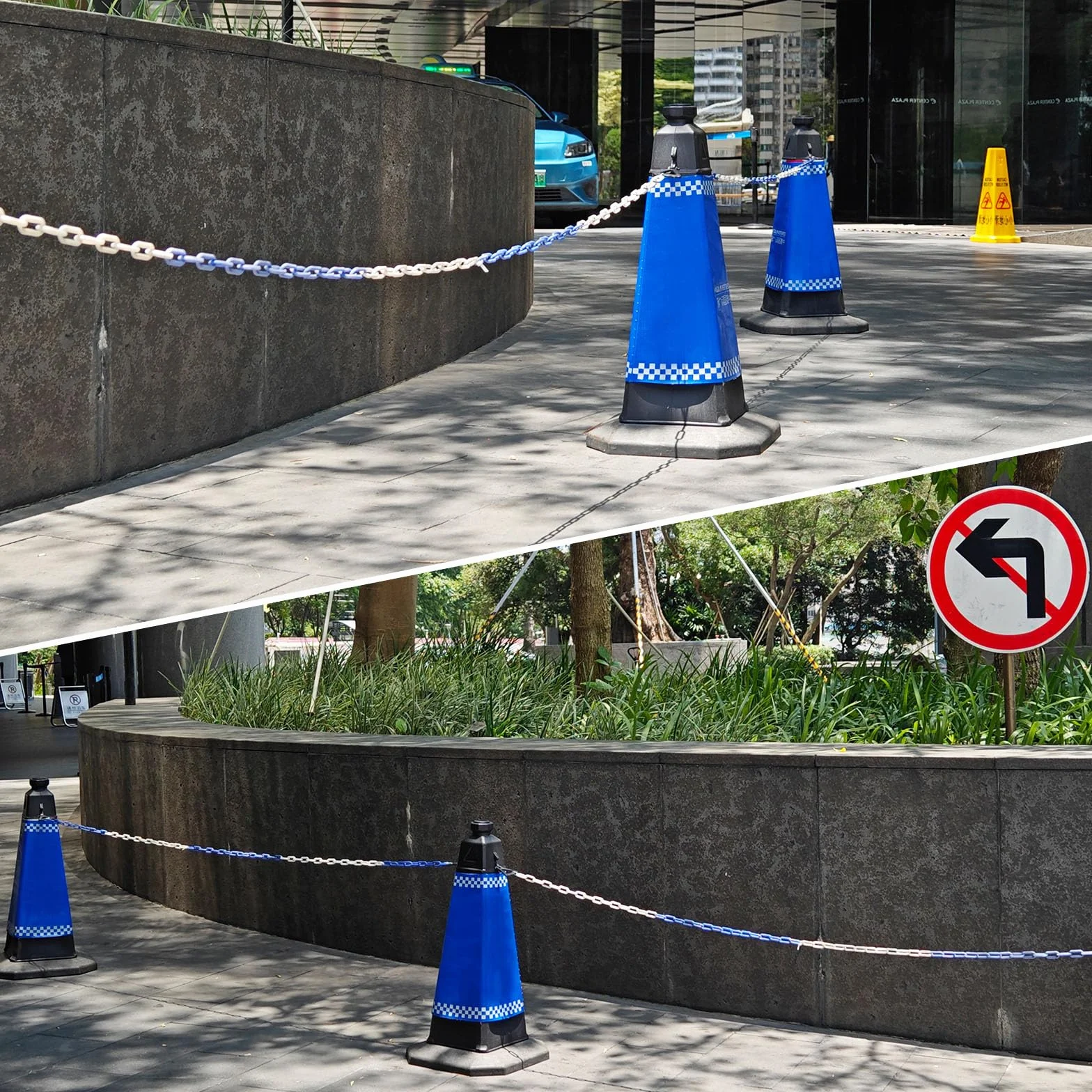 PATIKIL Plastikowy łańcuch, 600 stóp łańcuch bezpieczeństwa kontrola tłumu, 1/4" (6 mm) żółte plastikowe łańcuchy do ogonów, parkingu, ogrodzenia, bramy, koncertów i dekoracji