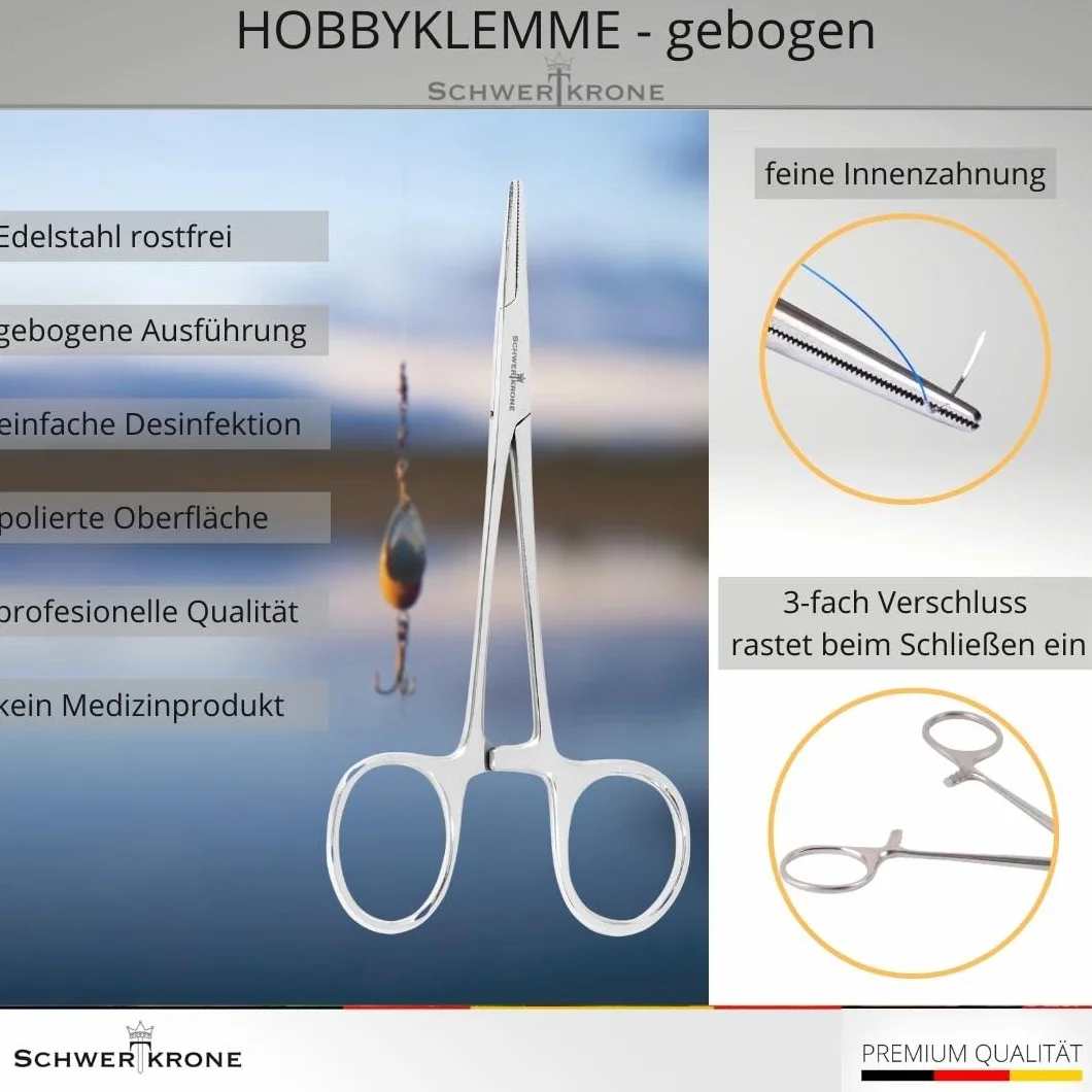 Schwertkrone Zacisk hobbystyczny do usuwania haczyków, szczypce do łowienia ryb, piercing dla zwierząt domowych, stal nierdzewna