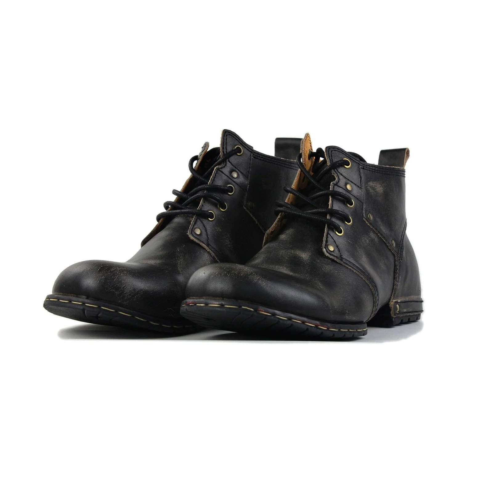 OSSTONE Mężczyźni Buty Zimowe Prawdziwa Skóra do Kostki Bojowe Kamuflaż Chukka Boots OS-6015-1-B-R