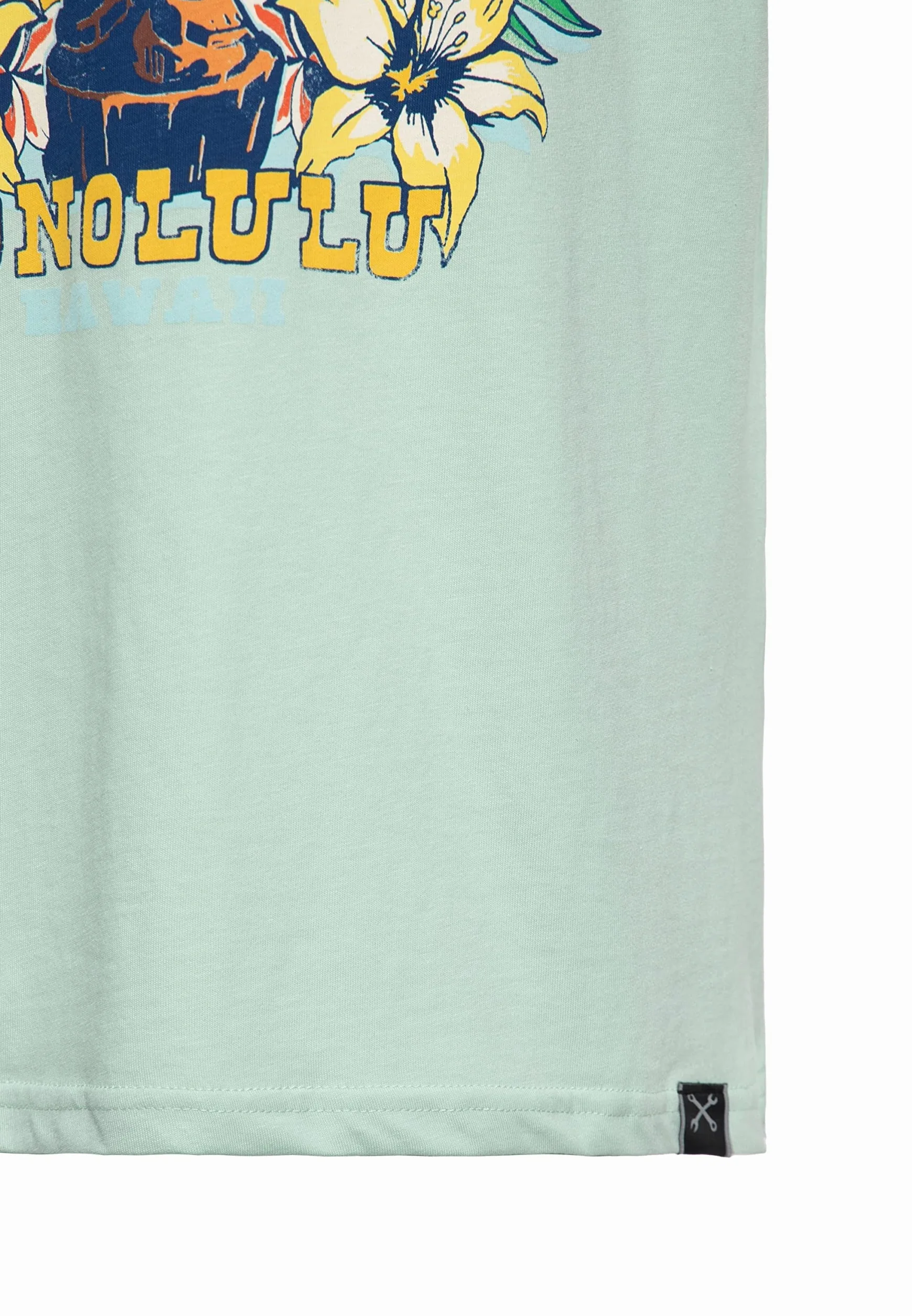 King Kerosin Męski klasyczny T-shirt | koszulka z krótkim rękawem | koszulka basic | regular fit | nadruk z przodu | retro | vintage | rockabilly | czysta bawełna | hawaje | Tikki | Surf Tiki Surf Shop