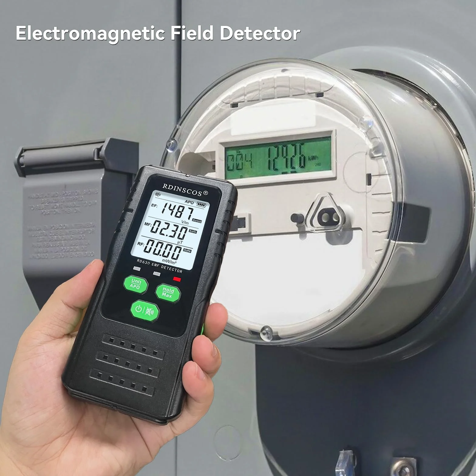 EMF detektor promieniowania, cyfrowe pola elektromagnetyczne, trzymany ręcznie, EF/MF/RF, do polowania na duchy, do domu, biura, na zewnątrz