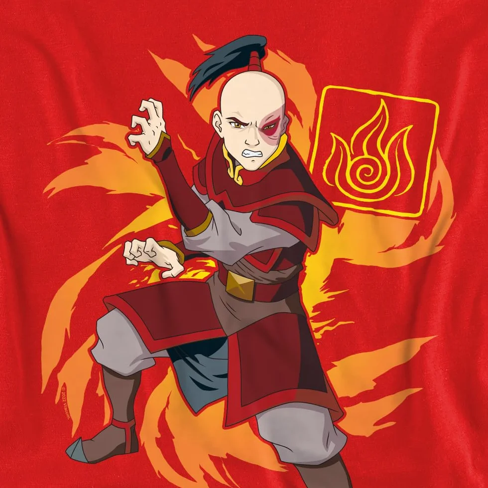 NICKELODEON AVATAR THE LAST AIRBENDER Bluza sportowa Uniseks Avatar The Last Airbender Zuko Flame Burst Crew Sweatshirt