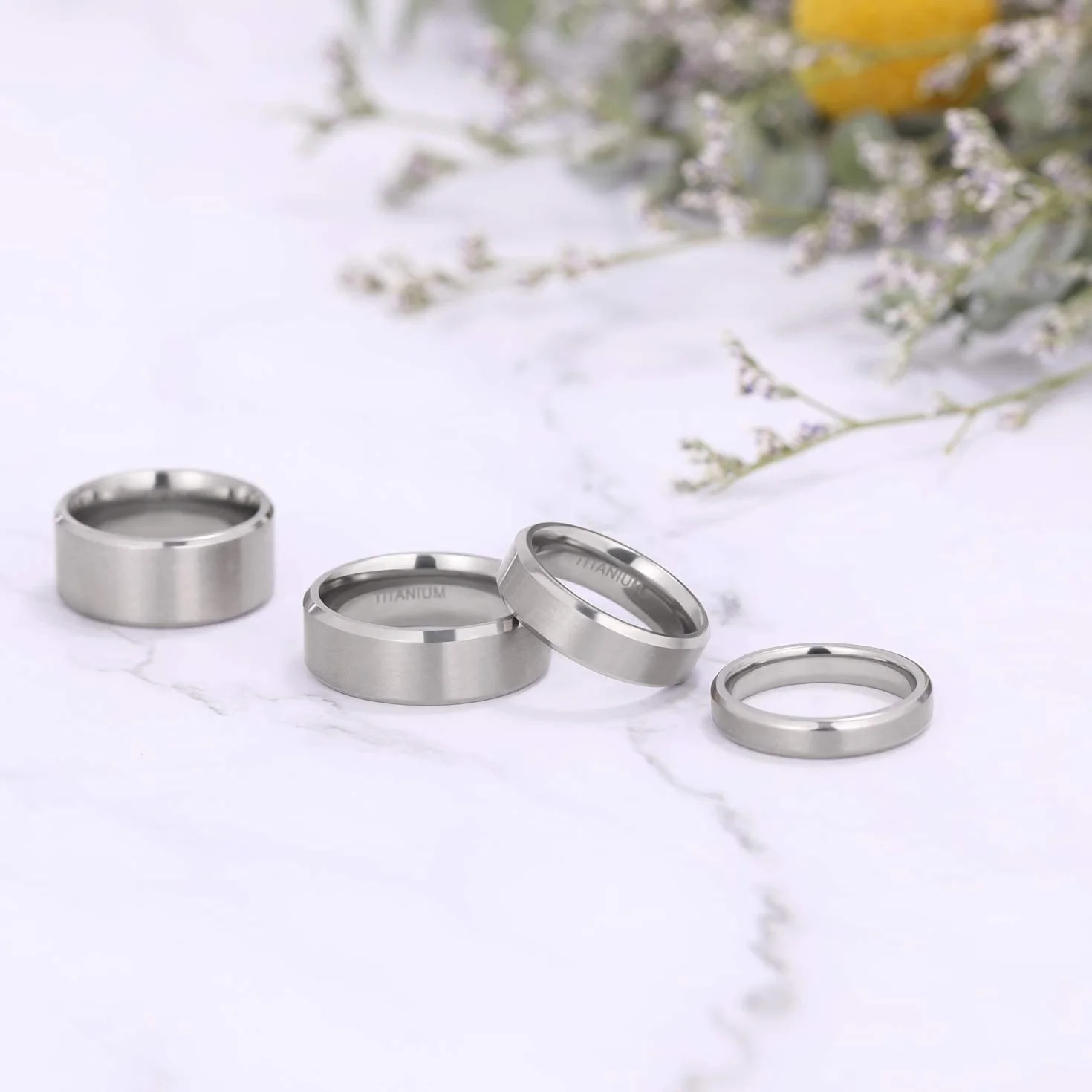Tytanowa Obrączka Ślubna Matowa Szczotkowana 4 mm 6 mm 8 mm 10 mm