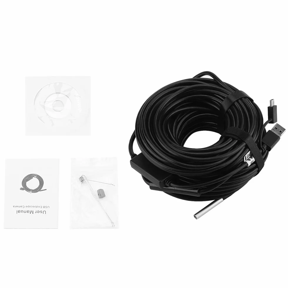 KIMISS Endoskop 20m wodoodporny 5,5mm z kamerą 720P for inspekcji rur i samochodów, USB