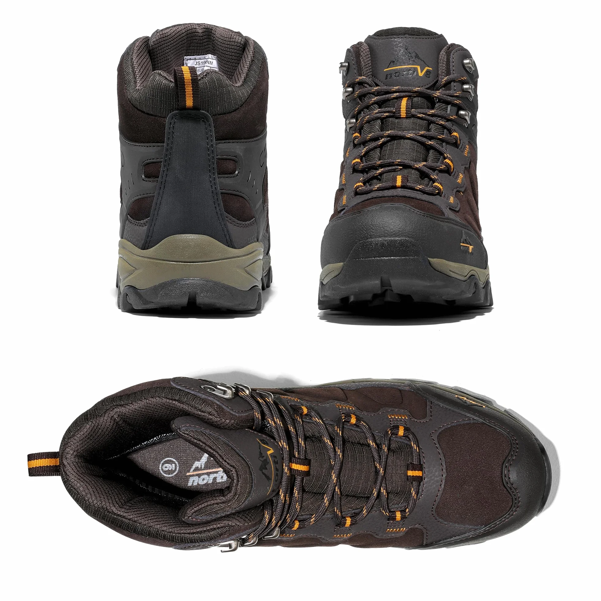 NORTIV 8 Męskie buty turystyczne wodoodporne Mid Trekking Backpacking JS19004M
