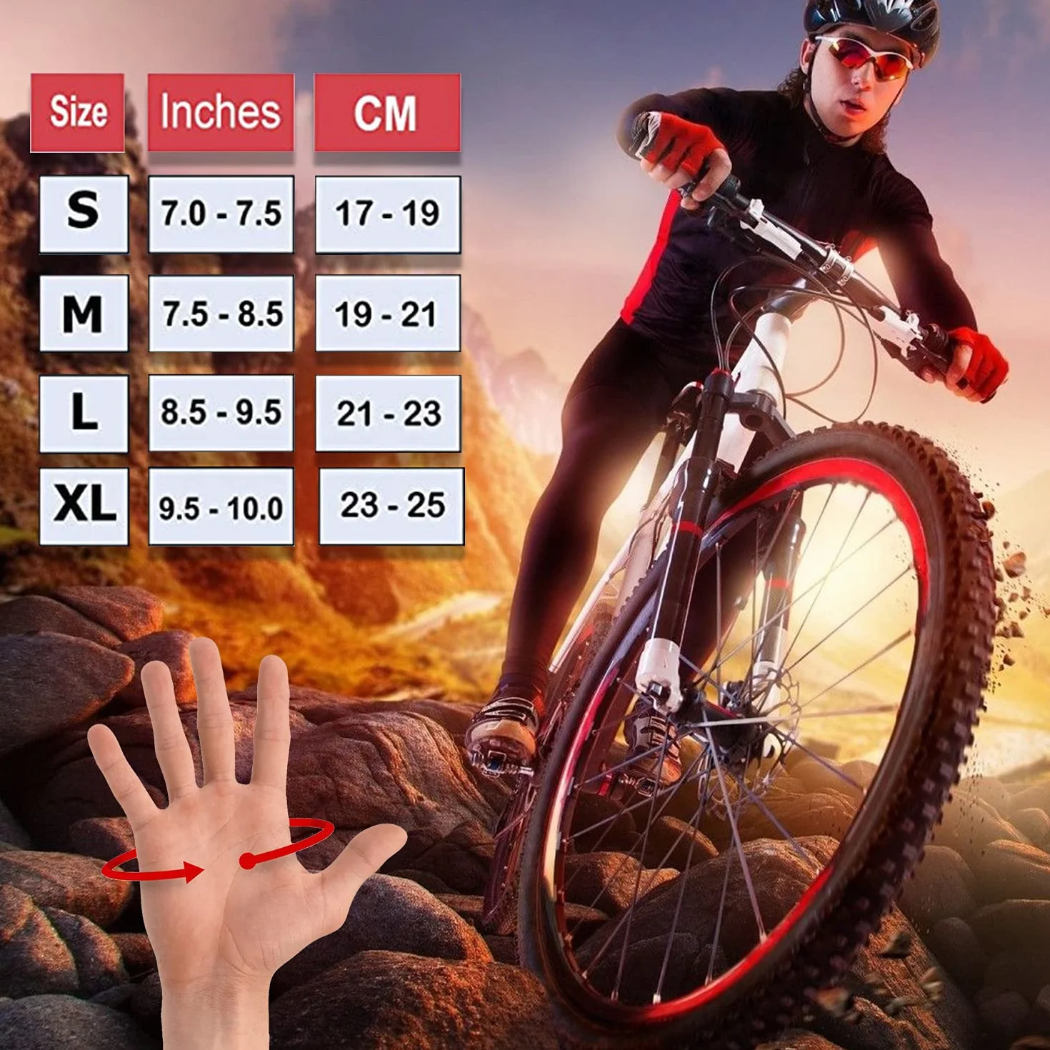 Żelowe rękawiczki rowerowe bez palców wyściełane rękawiczki do rowerów górskich antypoślizgowe siłownia MTB połowa palca odblaskowe rękawiczki rowerowe amortyzujące wędrówki sporty (czarne, L)