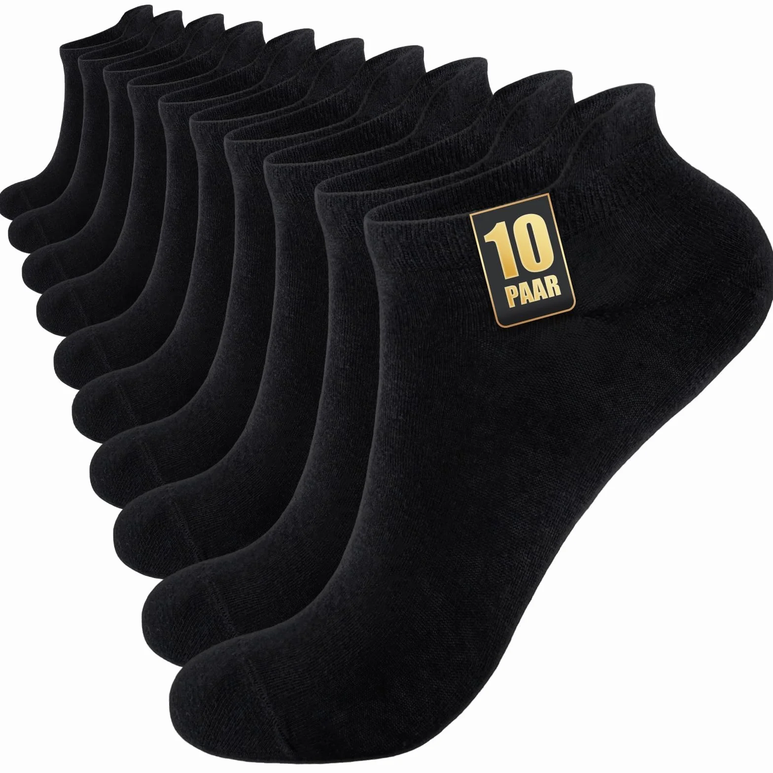 SockWaddles 10 Par Skarpetek Sneaker Męskie Damskie, Antypotne Krótkie Skarpetki, Bawełniane Skarpety Sportowe, Oddychające Skarpety do Biegania Unisex Czarne Białe Szare