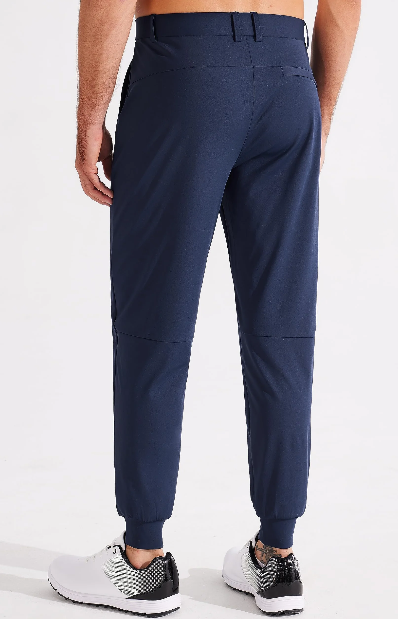 Libin Męskie spodnie golfowe joggery lekkie 3 kieszenie slim fit miękkie rozciągliwe zwężane sukienka robocza sportowa