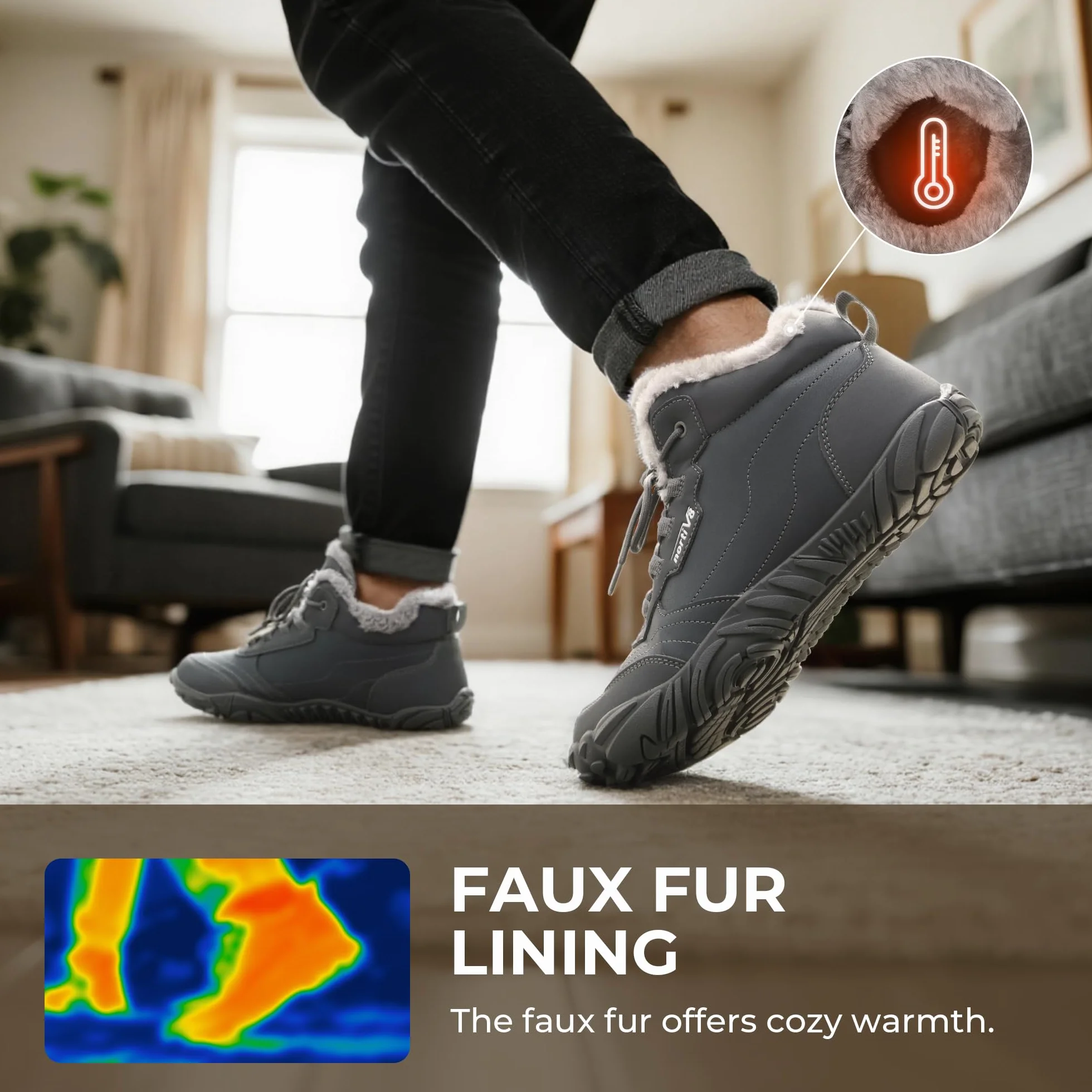 NORTIV 8 Męskie śniegowce, izolowane, wodoodporne buty outdoorowe