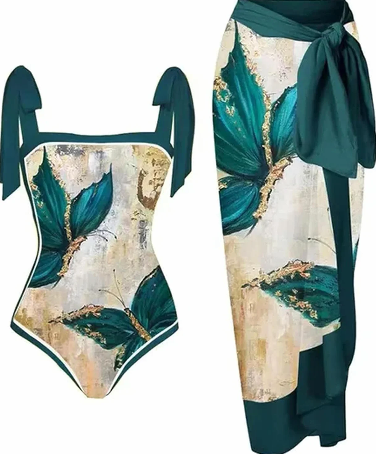 Dwuczęściowa spódnica Strój Kąpielowy Bikini Plaża Zestaw