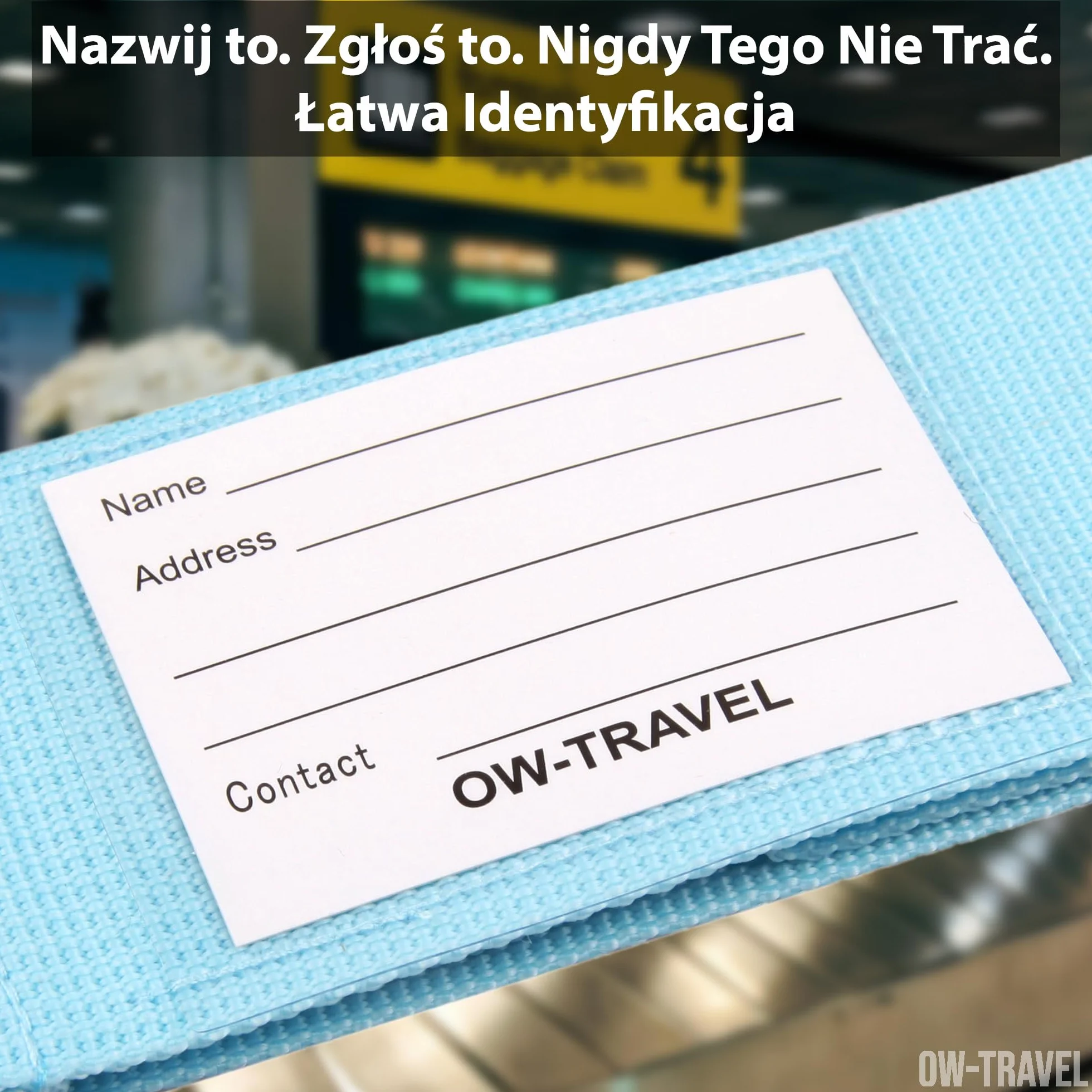 Pasy Do Walizek OW-Travel Mocne Paski Bagażowe z Etykietami Niebieski Zielony Pomarańczowy Różowy