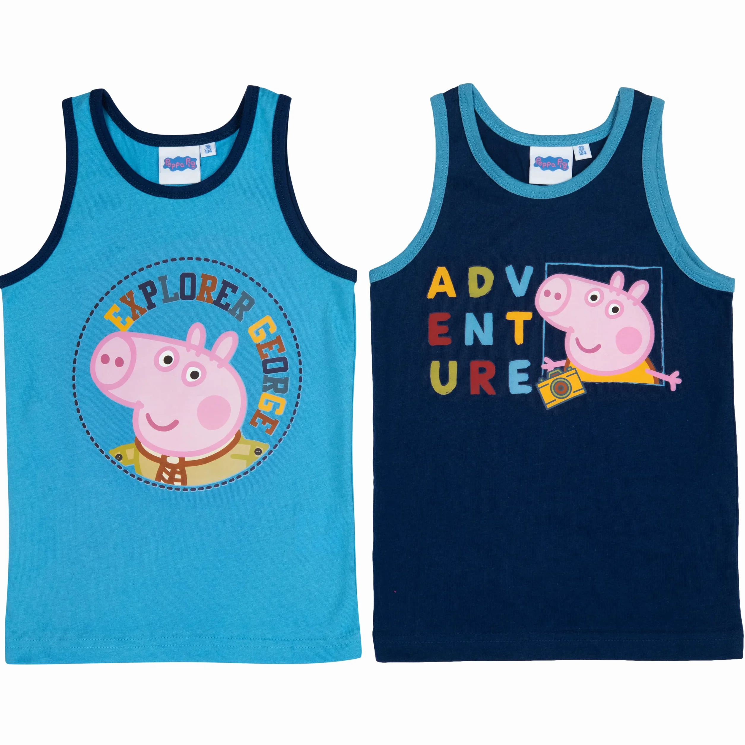 United Labels Świnka Peppa podkoszulek dla chłopców i dzieci, tank top, koszula, bielizna niebieska (2 sztuki)