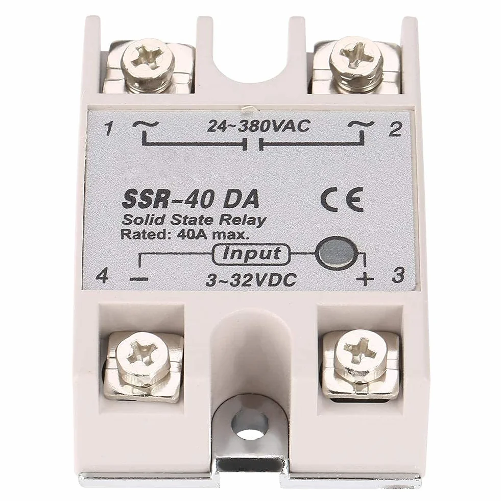 Przekaźnik półprzewodnikowy Jednofazowy DC AC SSR-40DA 40A 3-32 V DC / 24-380 V AC Moduł przekaźnika półprzewodnikowego