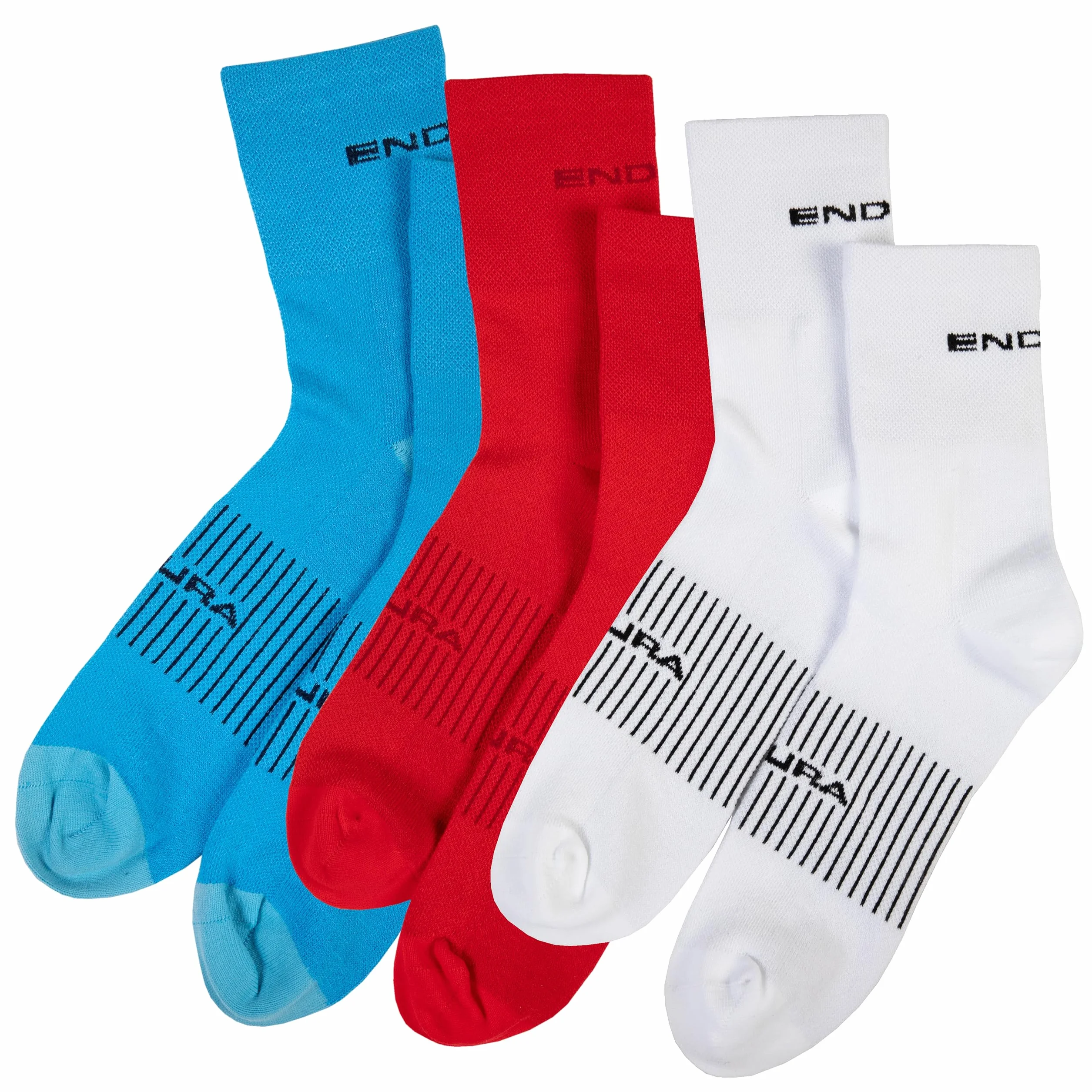 Canterbury Coolmax® Race Socks 3-Pack Lightweight Moisture Wicking Athletic Crew Socks for Cycling