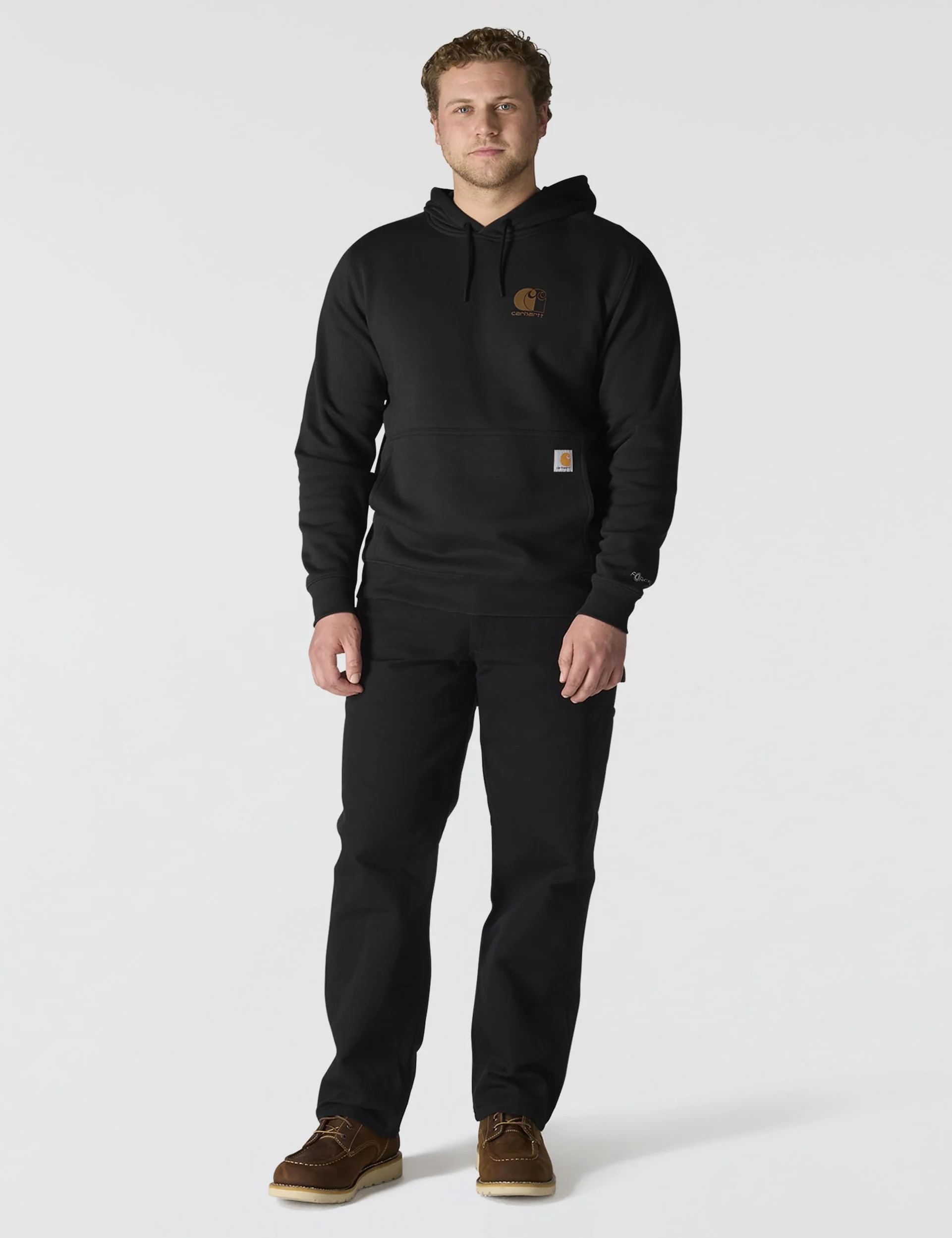 Carhartt Męska bluza z grafiką z logo Force Relaxed Fit, Czarny, S