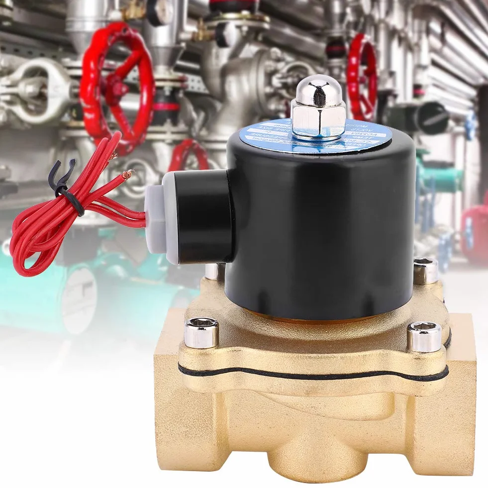 Elektryczny zawór elektromagnetyczny, 1" BSPP 2W250-25 Mosiężny elektryczny zawór elektromagnetyczny Wodoodporny, szczelny, normalnie zamknięty zawór do oleju wodno-powietrznego (2W-250-25 24V)