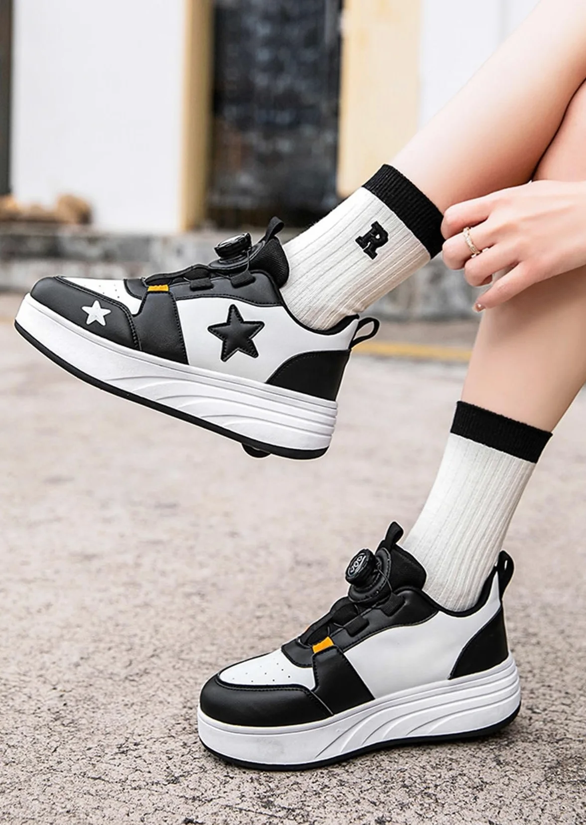 Buty dla chłopców i dziewczynek, wrotki dla dzieci z 4 kółkami, chowane trampki, wrotki 2 w 1, wielofunkcyjne trampki